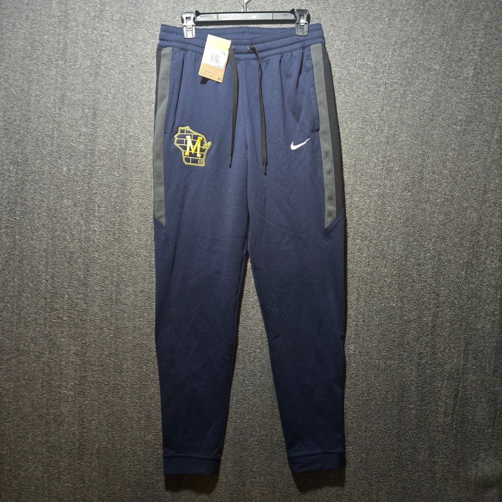 Nike Marquette University Golden Eagle Navy‎ Blue Joggers Sz M Tapered